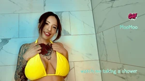 Moomoo Taking A Shower