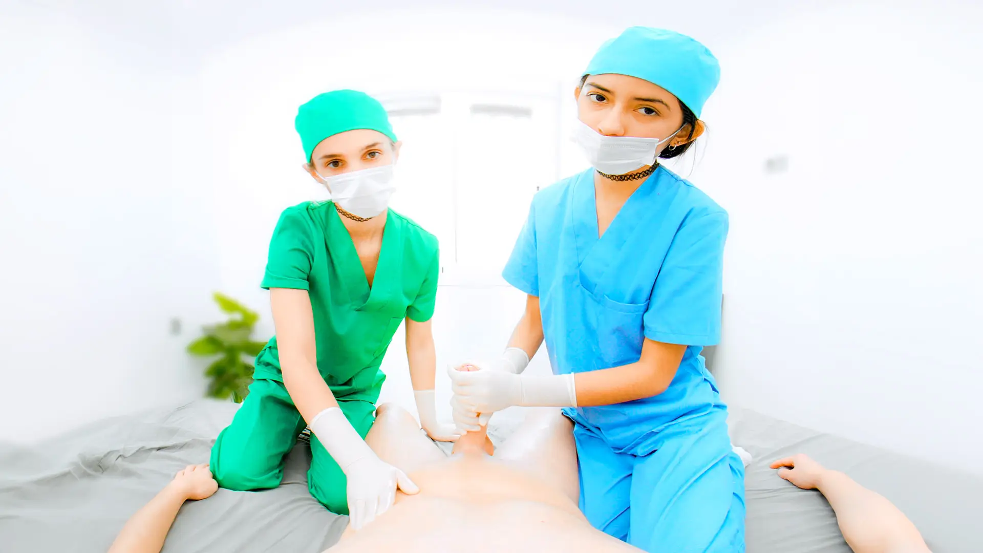 2 Student Nurses Jerk you off - Semen Extraction VR Adult Videos