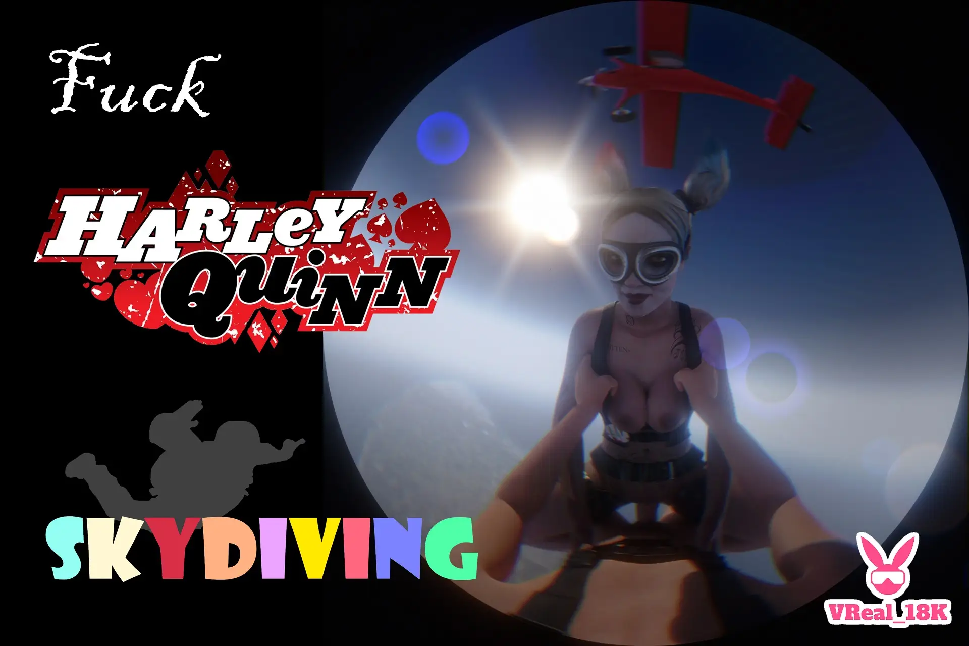 Fuck Harley Quinn skydiving shortly before opening the parachute (A XXX Parody) VR Adult Videos