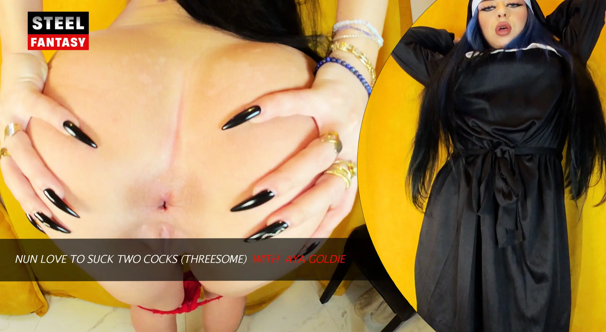 Nun Love To Suck Two Cocks (THREESOME) With Aya Goldie VR Adult Videos