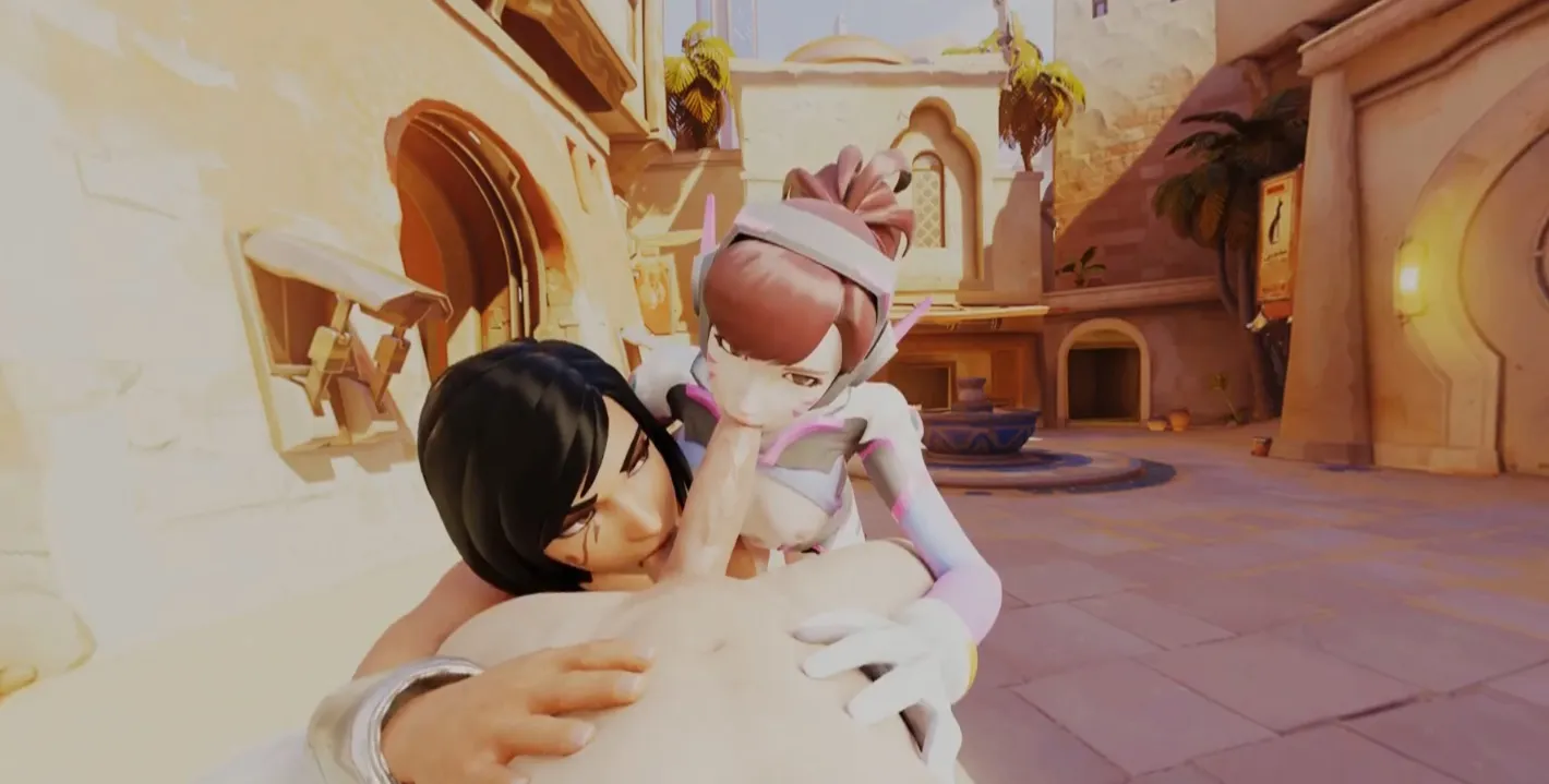 Overwatch D.va and Pharah threesome blowjob (A XXX Parody) VR Adult Videos