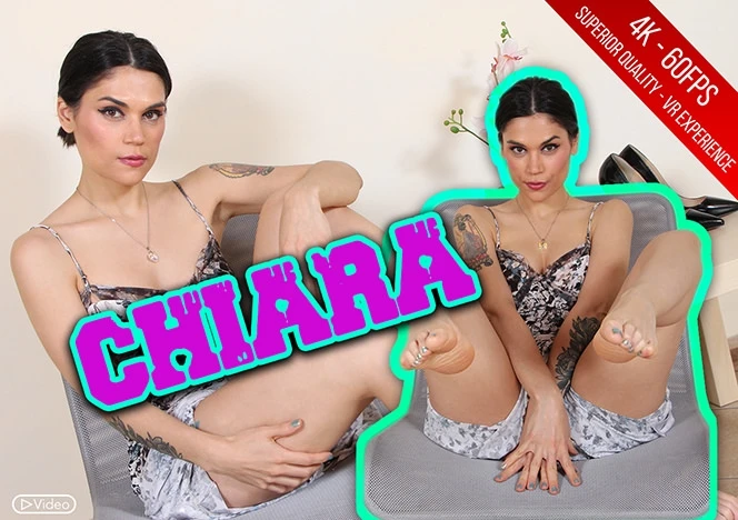 Sexy Chiara In Black And White Dress Shows Off Her Legs VR Adult Videos